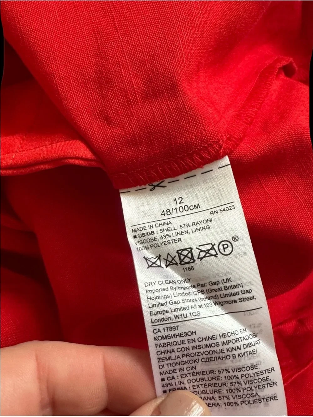 Banana Republic Linen Red Romper Size 12